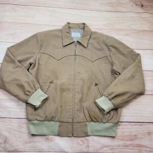 Vintage H Bar C California Ranchwear Jacket Mens Large Tan Corduroy Western 70s